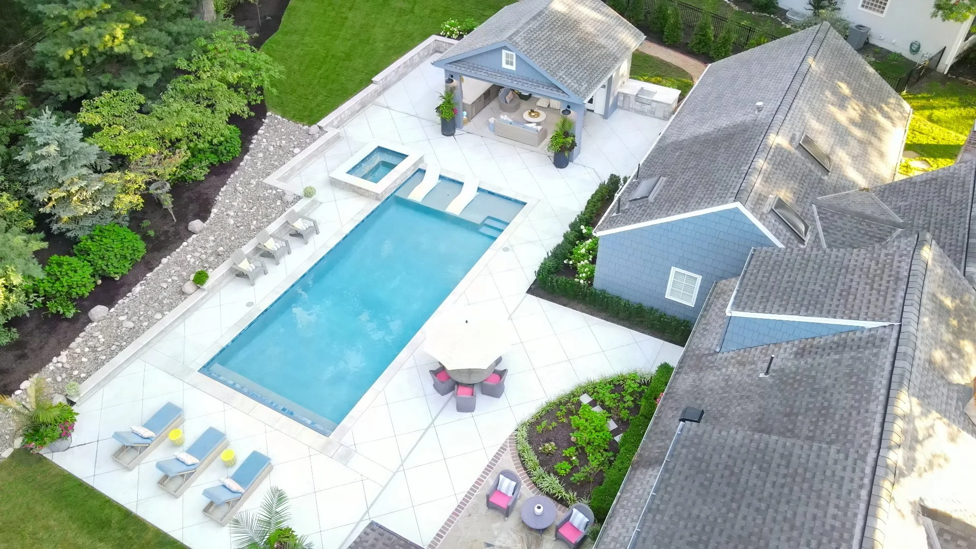 Backyard Transformation in Overland Park, KS With a Pool, Outdoor Kitchen & More