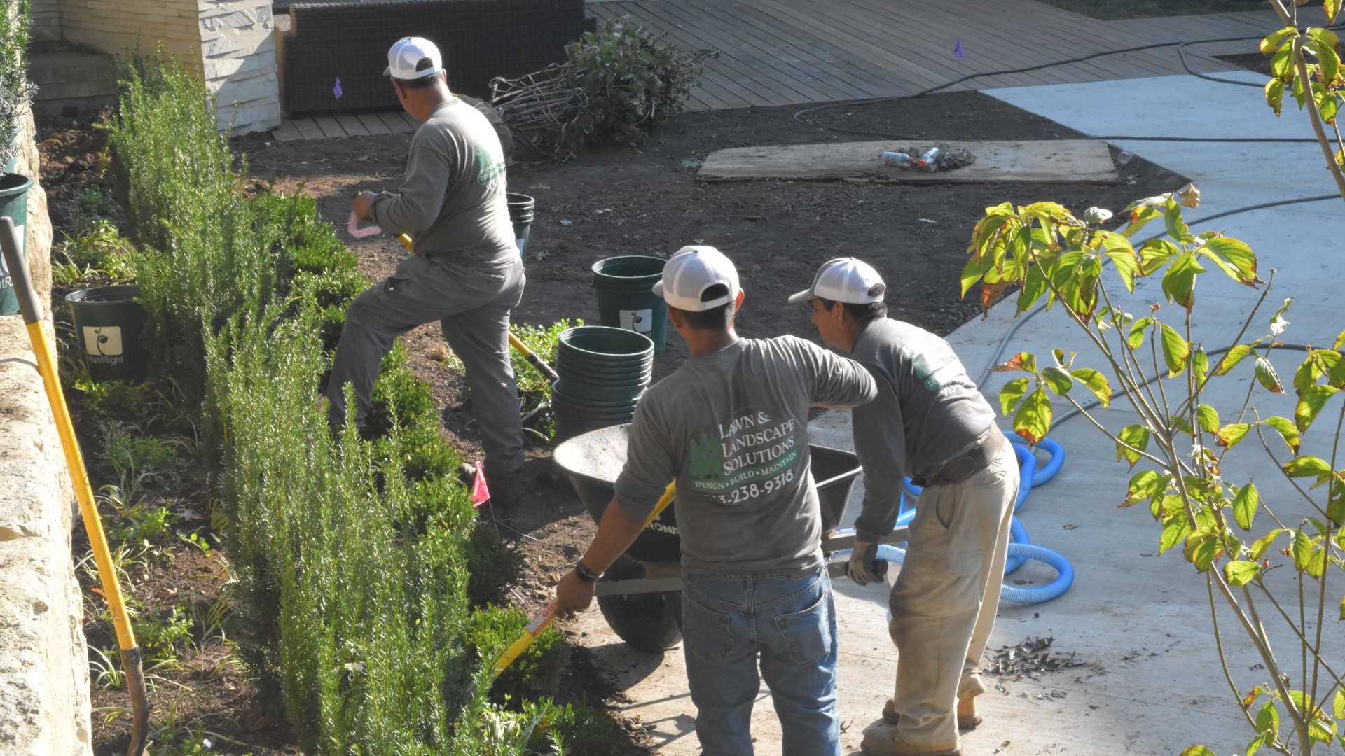 Landscaping experts at work in the Overland Park, KS area.