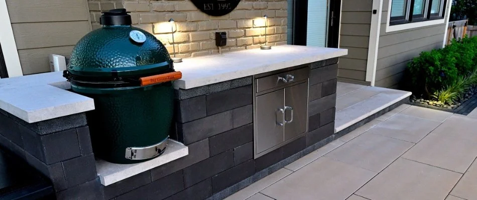 3D design rendering of an outdoor kitchen in Overland Park, KS.
