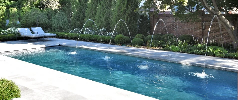 Water feature on a pool in Overland Park, KS.